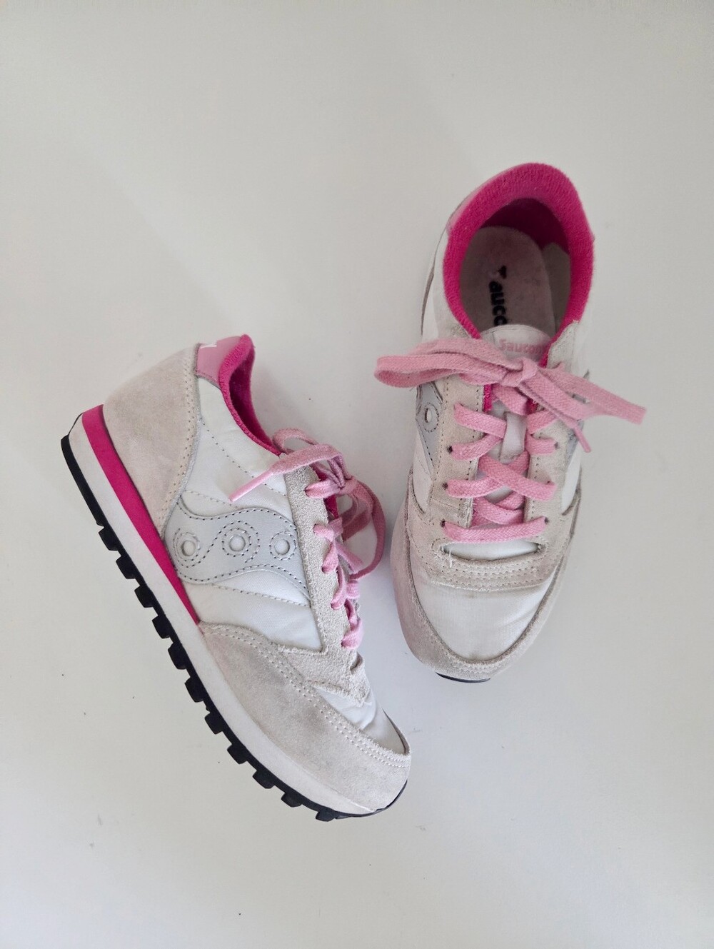 Saucony Girl's Jazz Original Sneaker Cream Pink Athletic Fashion 13
